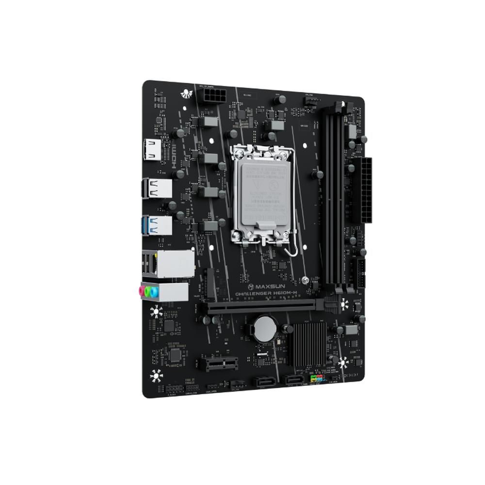 Материнская плата MAXSUN MS-Challenger H610M-H, LGA1700, H610, 2*DDR4, 3*SATA3, M.2, 2*USB 3.2, 4*US