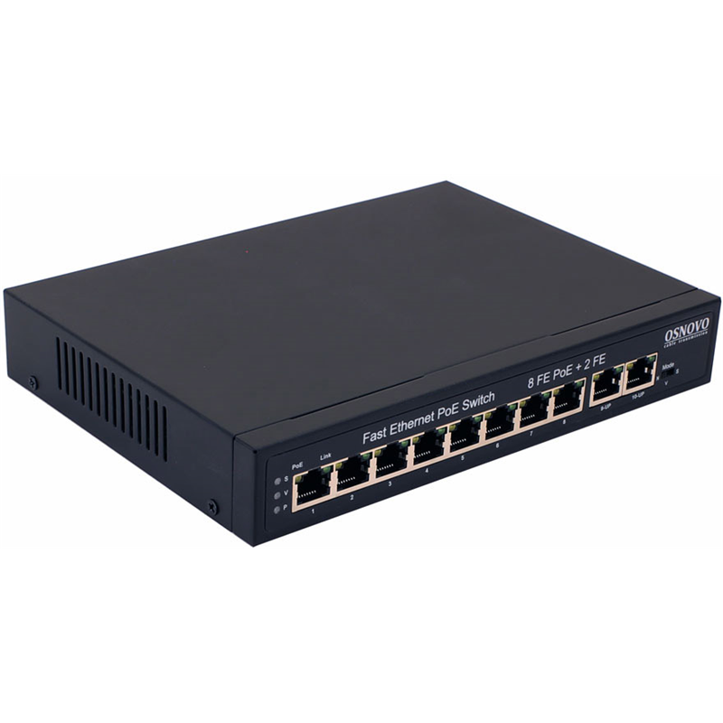 Коммутатор Osnovo SW-21000(120W) (L2) 10x100Мбит/с 8PoE 120W неуправляемый