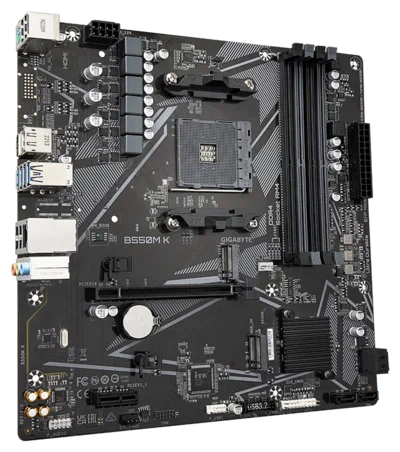 Материнская плата Gigabyte B550M K Soc-AM4 AMD B550 4xDDR4 mATX AC`97 8ch(7.1) GbLAN RAID+HDMI+DP