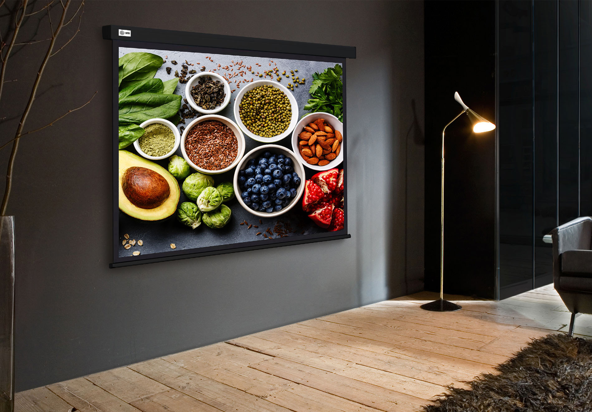 Экран Cactus 150" 187x332см Wallscreen CS-PSW-187X332-BK 16:9 настенно-потолочный рулонный черный