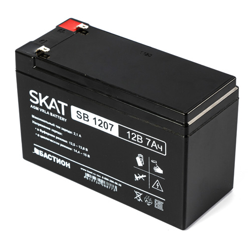 (2533) Бастион SKAT SB 1207 АКБ СК 12В/7 Ач/F1/Срок службы 6 лет/1,5 л.г