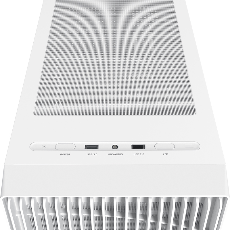 Корпус Ocypus Gamma C70 WH, Midi-Tower, TG, no fans, 1xUSB-A 3.0 + 1xUSB 2.0, ATX, mATX, mITX White
