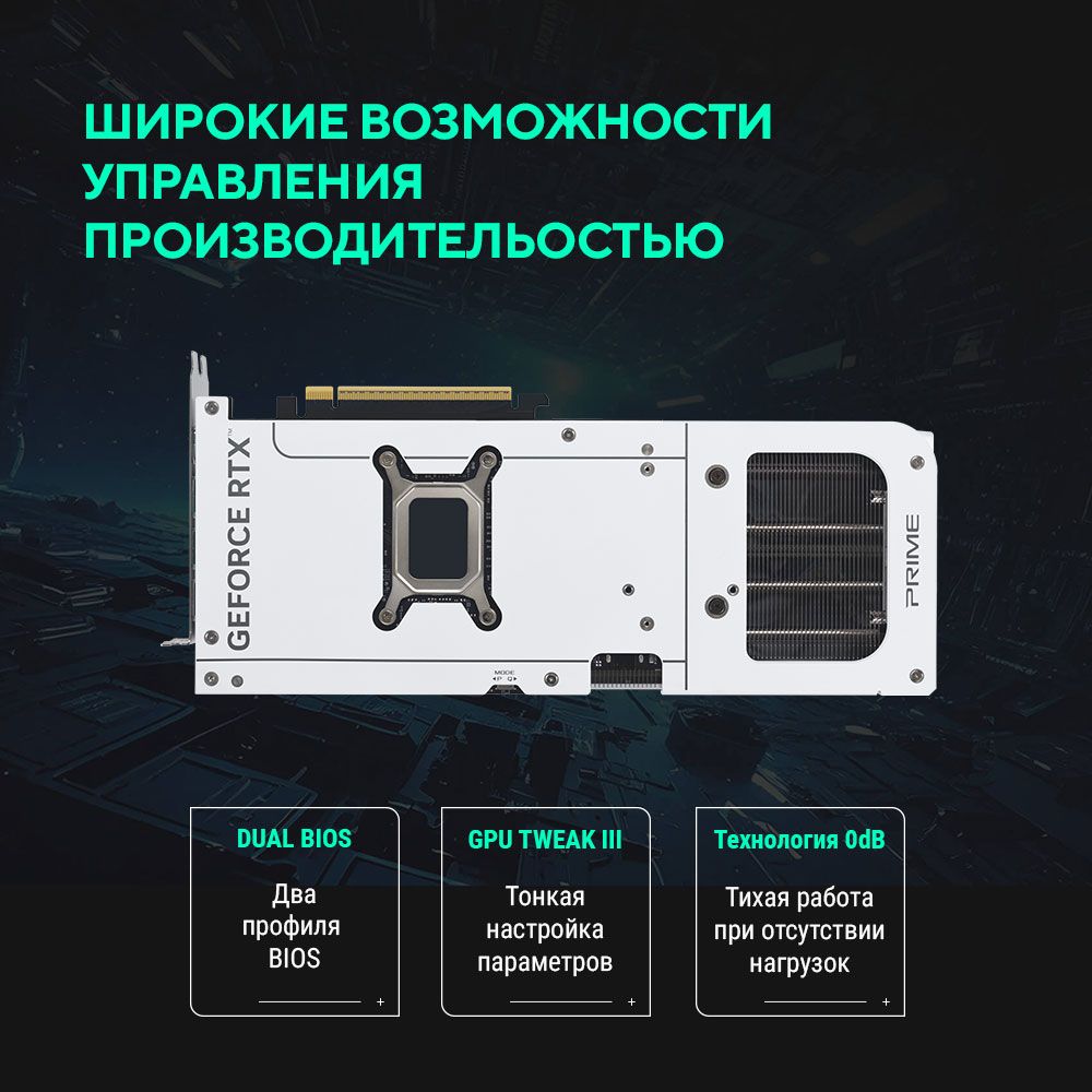 Видеокарта Asus PCI-E 5.0 PRIME-RTX5070-O12G-WHITE NVIDIA GeForce RTX 5070 12Gb 192bit GDDR7 2557/28