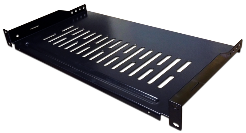 Полка Полка фронтальная, с возможностью установки заднего фиксатора, глубина 250 мм, 1U, нагрузка - 