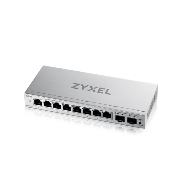 Коммутатор Web Smart L2 коммутатор Zyxel GS1200-10v3, 8xGE, 2xSFP, настольный, бесшумный