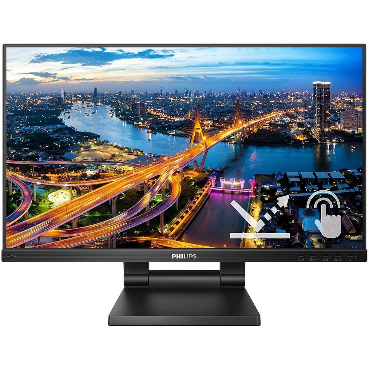 Монитор Philips 21.5" B Line 222B1TC черный IPS LED 16:9 HDMI M/M матовая HAS 250cd 178гр/178гр 1920