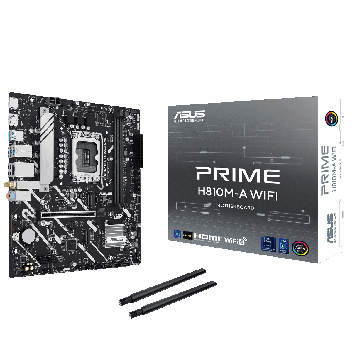 Материнская плата Asus PRIME H810M-A WIFI Soc-1851 Intel H810 2xDDR5 mATX AC`97 8ch(7.1) GbLAN RAID+