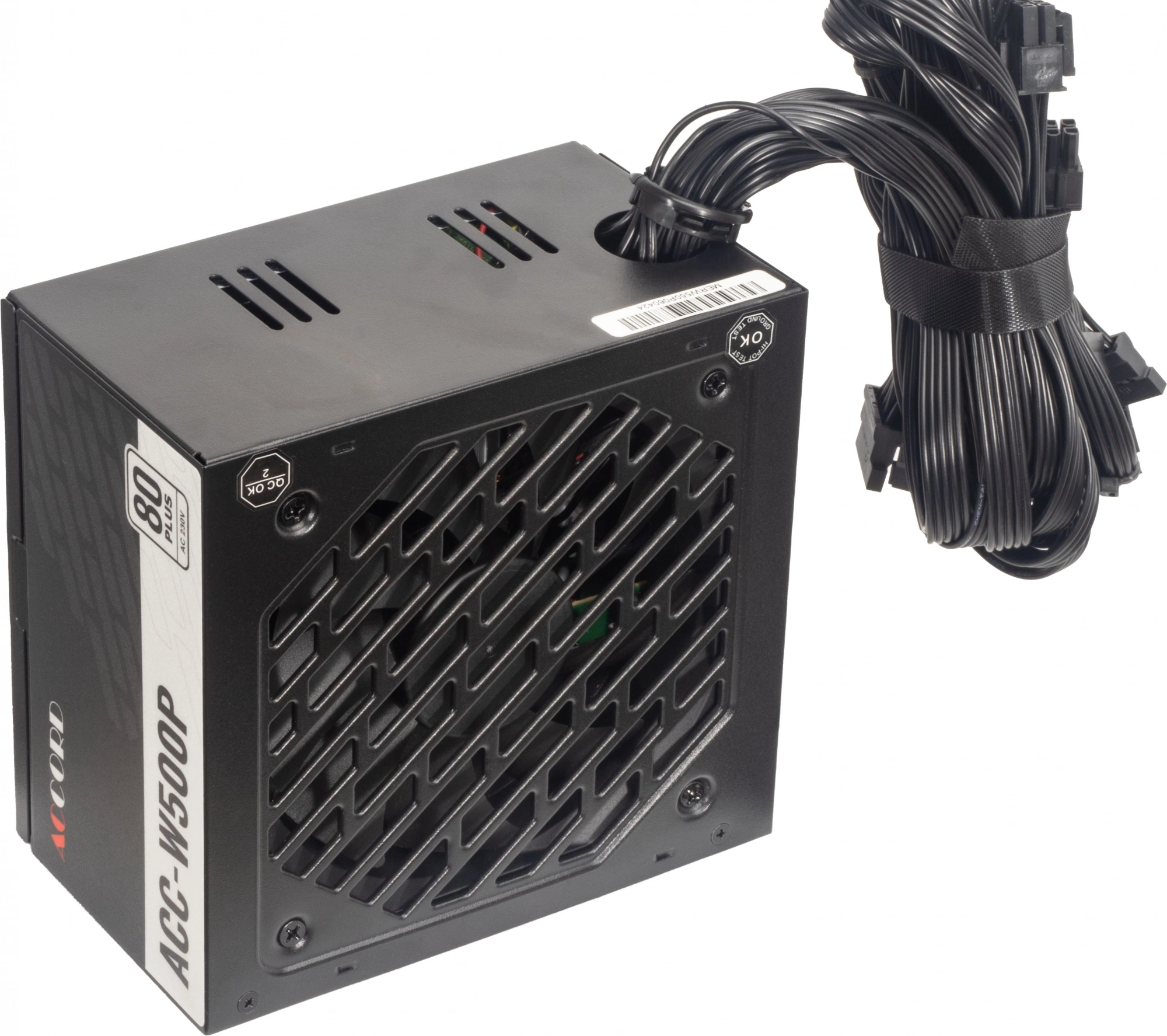 Блок питания Accord ATX 500W ACC-W500P 80+ white (20+4pin) 120mm fan 6xSATA RTL