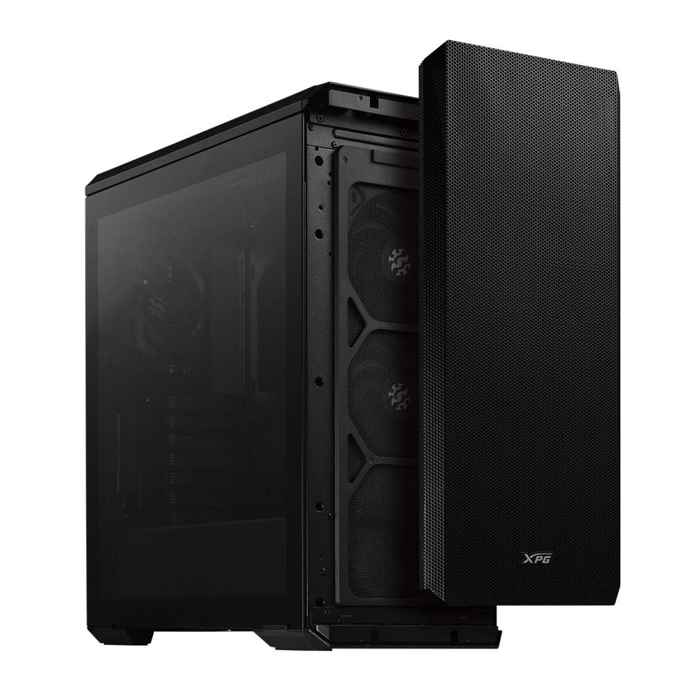 Корпус XPG DEFENDER BLACK [DEFENDER-BKCWW] (Midi-Tower, черный, TG, 120mm fan*3)