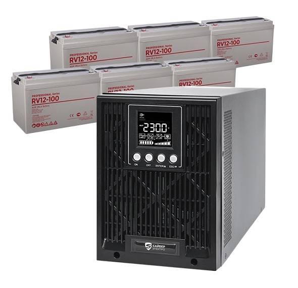 ИБП Сайбер Электро ЭКСПЕРТ ПЛЮС-1000 Онлайн, Напольное исполнение 1000ВА/900Вт. БЕЗ АКБ