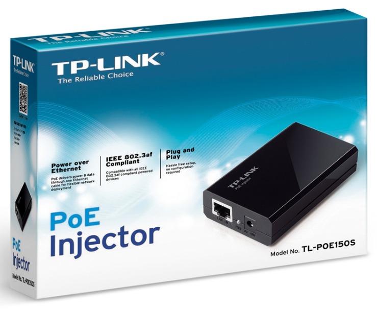 Инжектор PoE TP-Link POE150S 10/100/1000BASE-T 48В(DC)