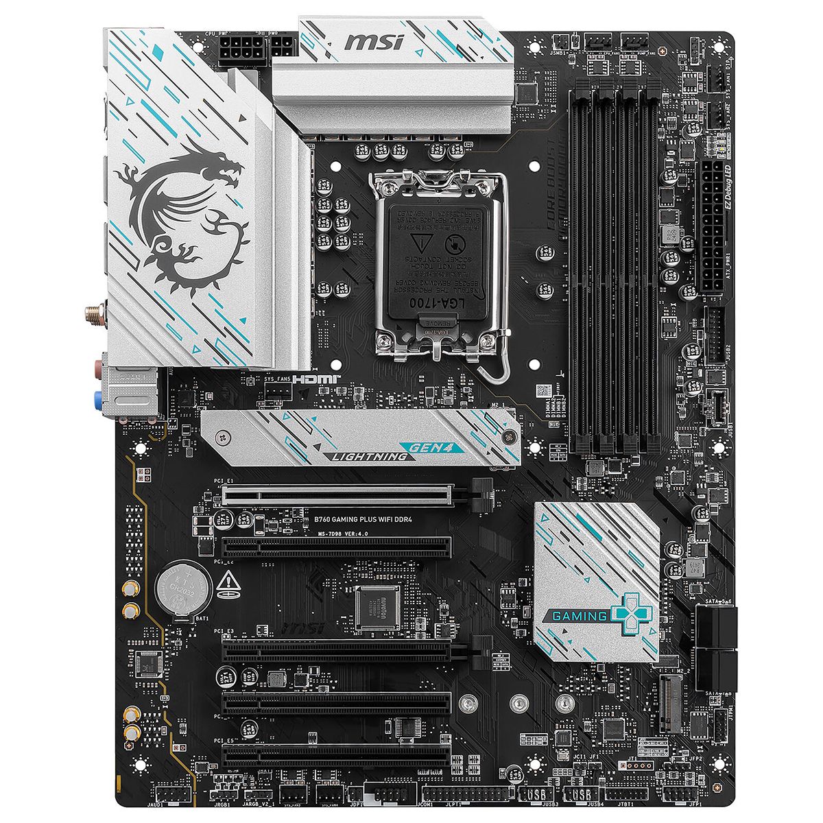 Материнская плата MSI B760 GAMING PLUS WIFI DDR4 Soc-1700 Intel B760 4xDDR4 ATX AC`97 8ch(7.1) 2.5Gg