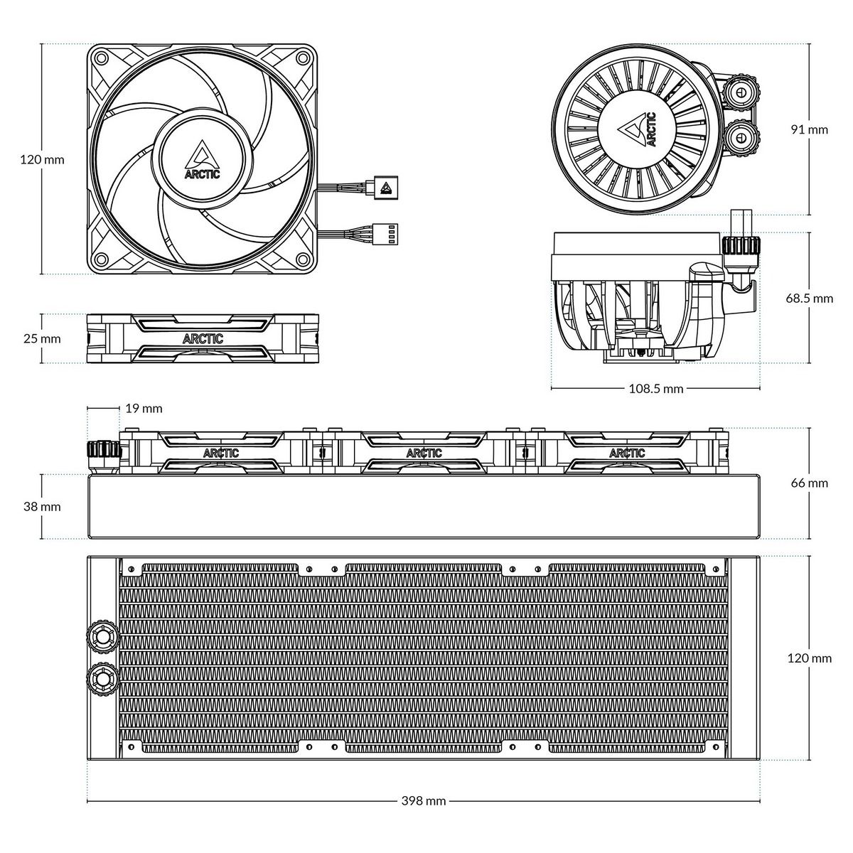 Жидкостная система охлаждения Arctic Cooling Liquid Freezer III Pro 360 Multi Compatible  All-In-One