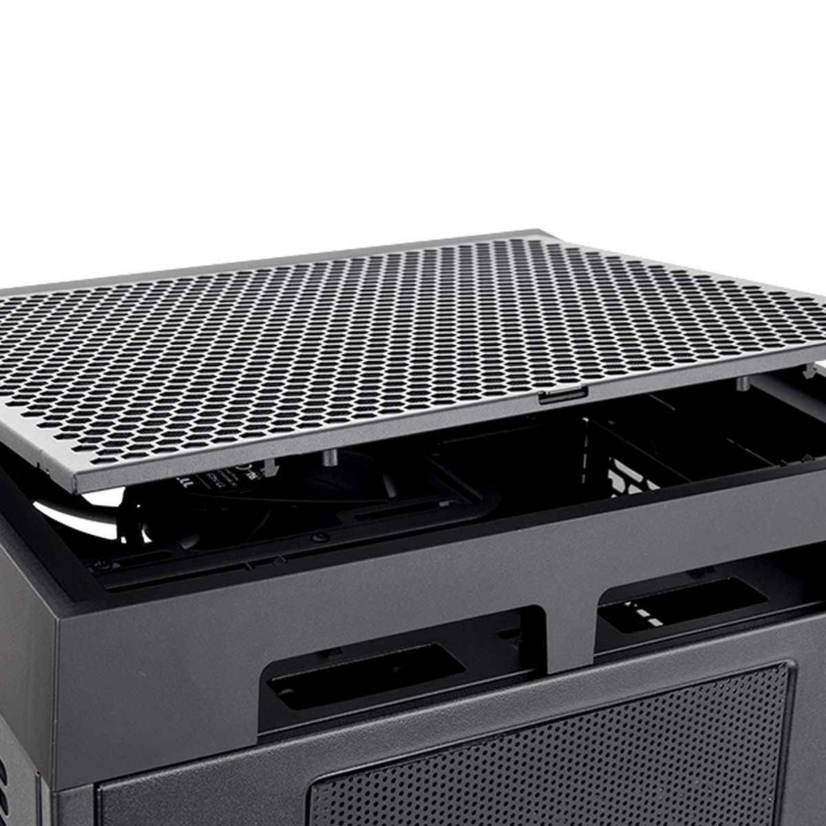 Корпус Thermaltake The Tower 200/Black/Win/SPCC/Tempered Glass*1/CT140 Fan*2/Color Box