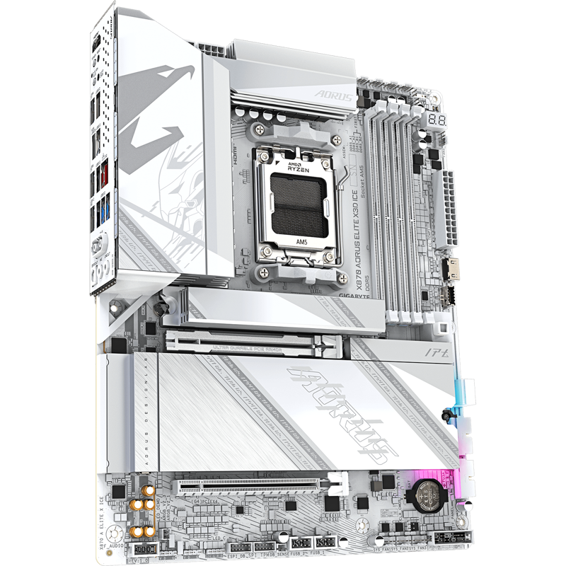 Материнская плата Gigabyte X870 A ELITE X ICE Socket AM5 AMD X870 4xDDR5 ATX AC`97 8ch(7.1) 2.5Gg RA