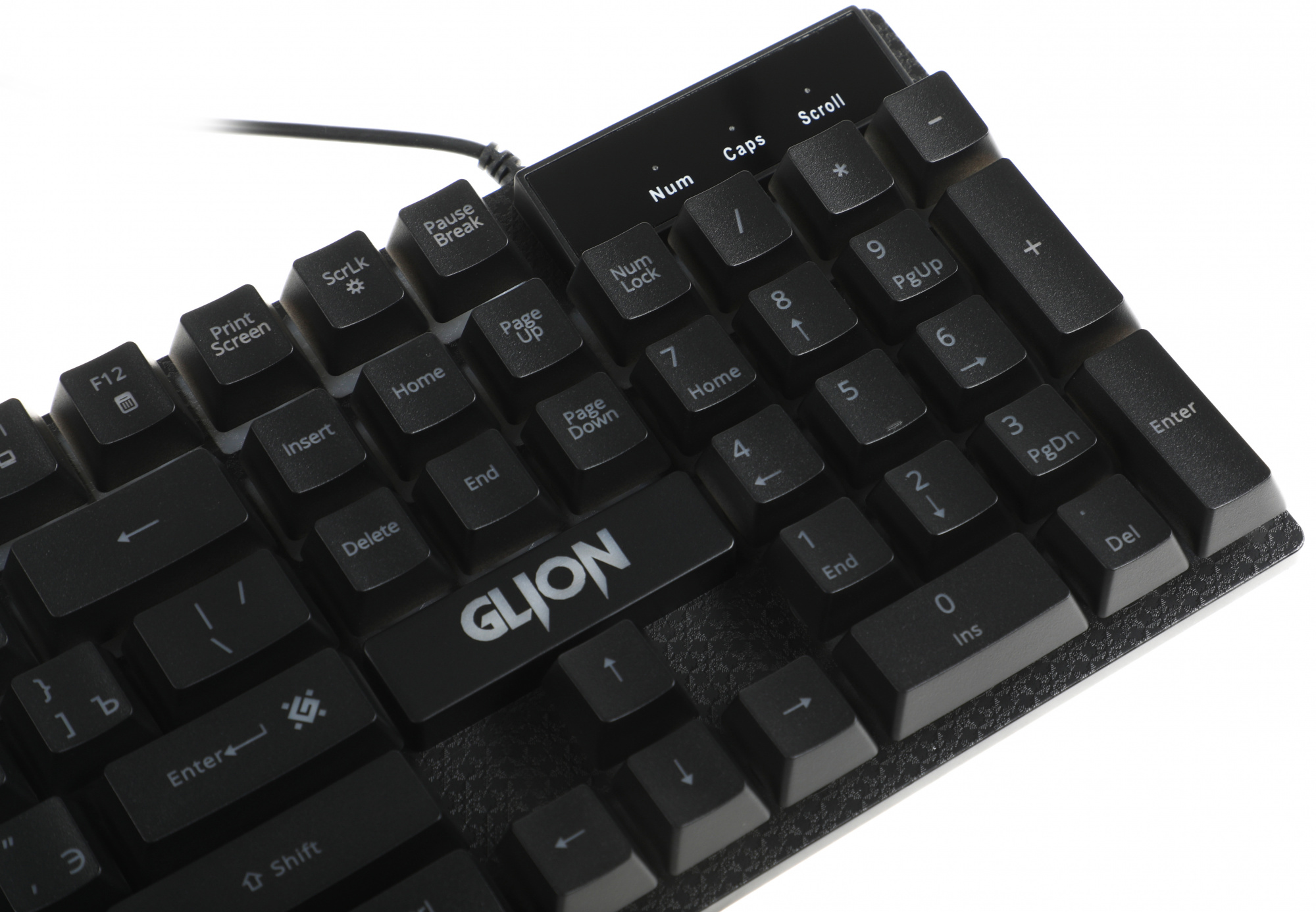 Клавиатура + мышь Defender Glion клав:черный мышь:черный/красный USB LED (45123)