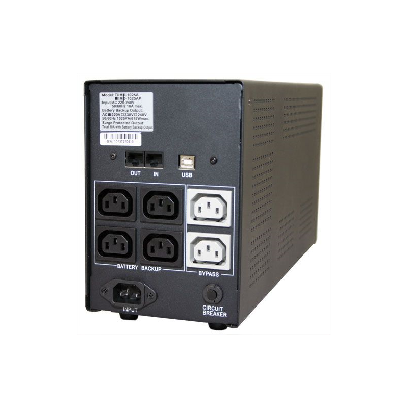 Источник бесперебойного питания Powercom Back-UPS IMPERIAL, Line-Interactive, 1200VA/720W, Tower, 6*