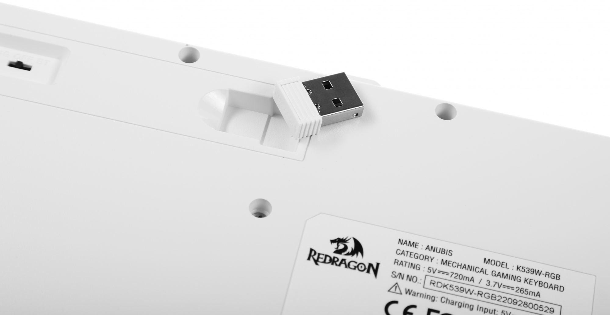 Клавиатура Redragon Anubis механическая белый USB беспроводная BT/Radio slim Multimedia for gamer дл