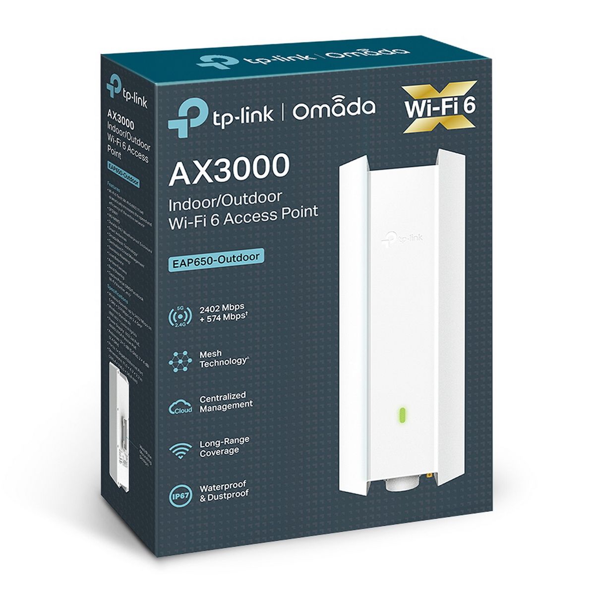 Точка доступа TP-Link EAP650-Outdoor AX3000 10/100/1000BASE-TX белый