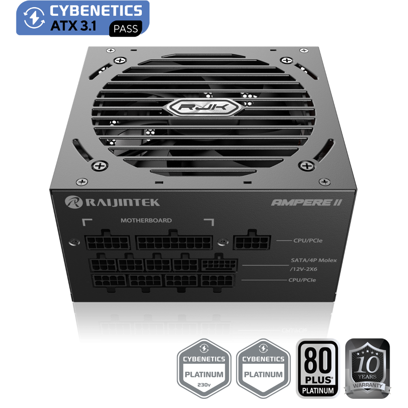 Блоки питания Raijintek AMPERE II 850, 850W 80+ Platinum (ATX, 3.1, PCIe 5.1, Full-modular, 1x24(20+
