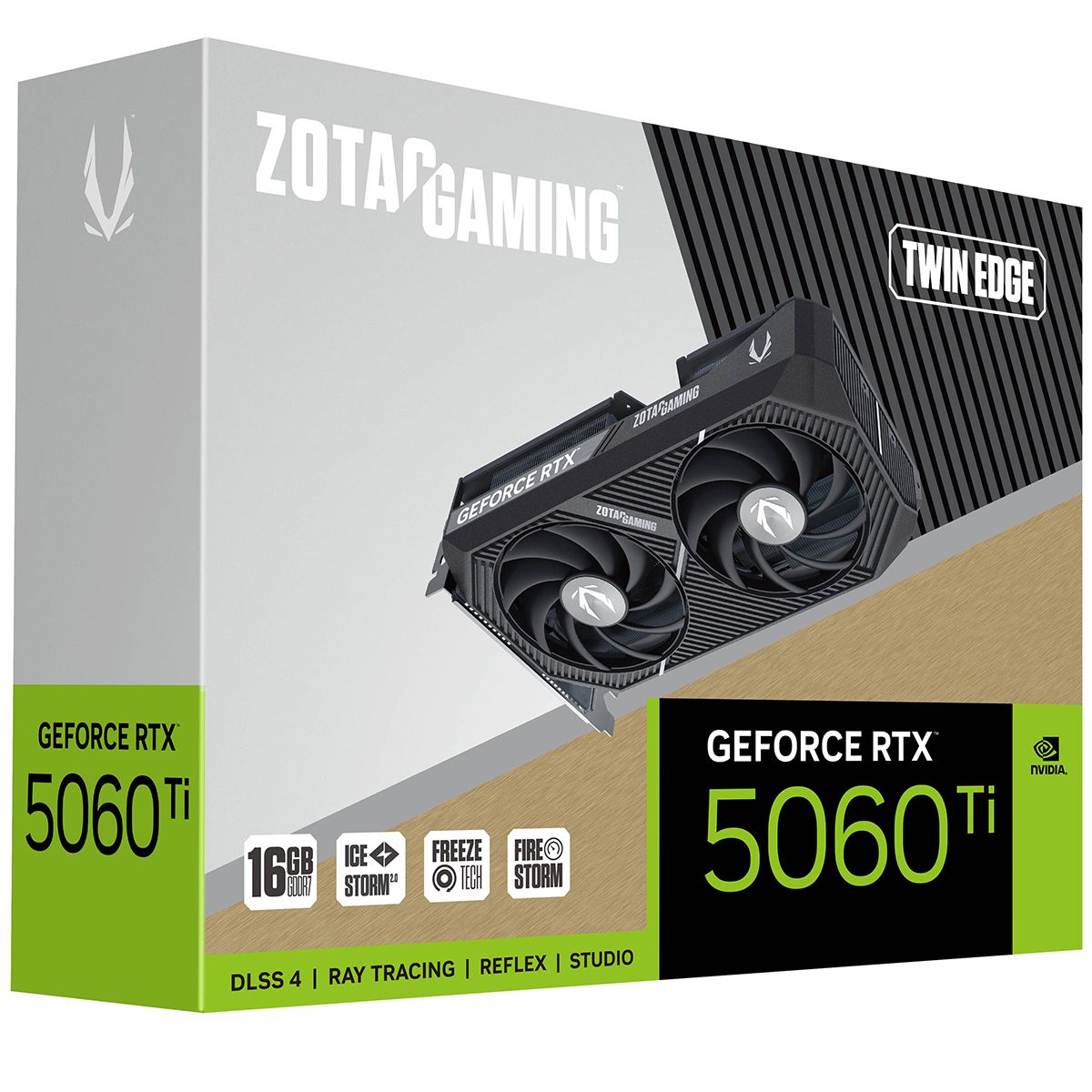 Видеокарта Zotac PCI-E 5.0 RTX 5060TI 16GB TWIN EDGE NVIDIA GeForce RTX 5060TI 16Gb 128bit GDDR7 257