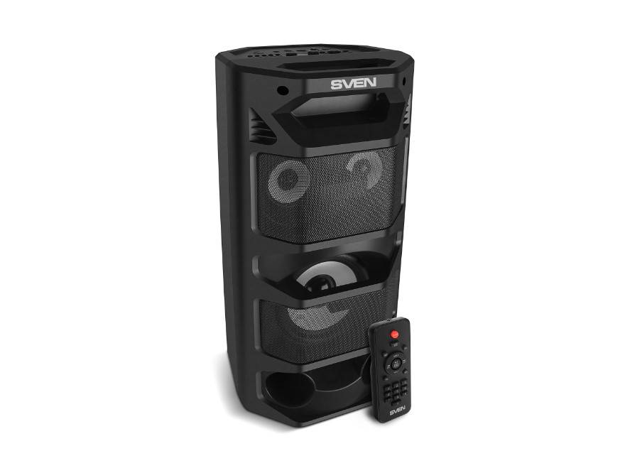 Портативная акустика 2.0 Sven PS-670 SV-020170 черная, 2x32.5 Вт (RMS), BT, FM, USB, microSD, LED-ди