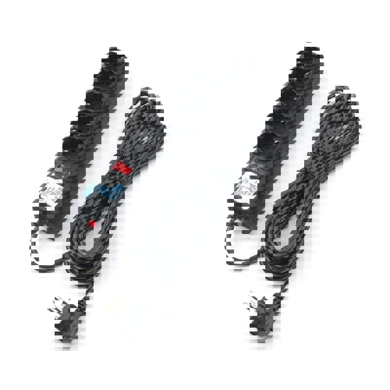 Сетевой фильтр Power Cube Ф-удлинитель, PC 3м 5р, черн.граф. 10А, SPG5-С3