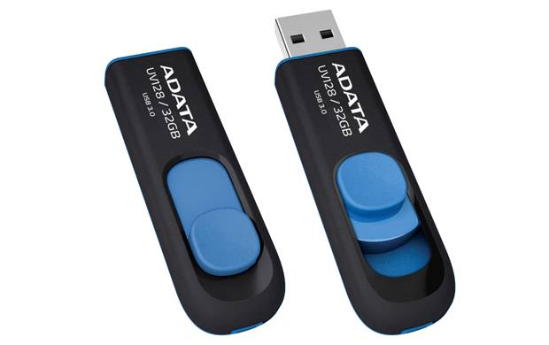 Флеш Диск A-Data 64Gb DashDrive UV128 AUV128-64G-RBE USB3.0 черный/синий