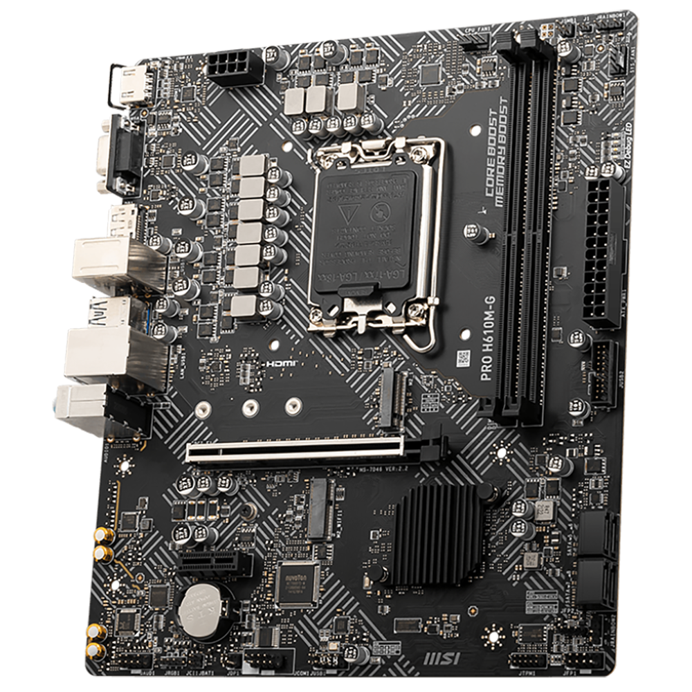 Материнская плата MSI PRO H610M-G H610, LGA1700, 2*DDR5, 1*PCIEx16, 1*PCIEx1, 1*M.2, 4*USB3.2Gen1, 6