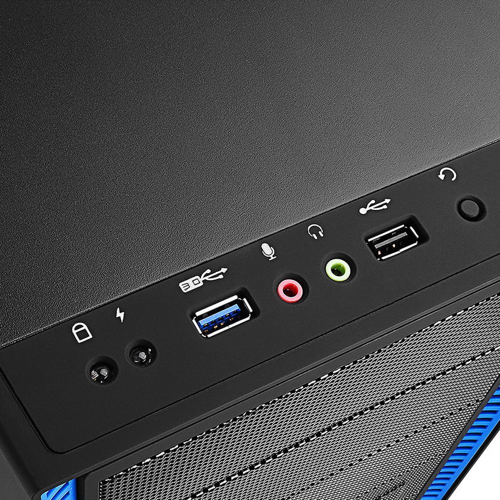 Корпус Deepcool TESSERACT BF (ATX, Black-Blue, CPU 169mm, VGA 310mm, 1 x USB3.0, 1 x USB2.0, Audio x