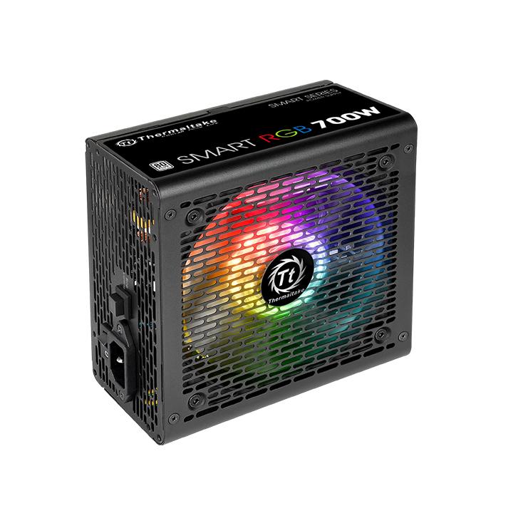 Блок питания Thermaltake ATX 700W Smart RGB 700 80+ white (20+4pin) APFC 120mm fan color LED 6xSATA 