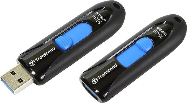 Флеш-накопитель Transcend 16GB JetFlash 790 (Black/blue)  USB 3.1
