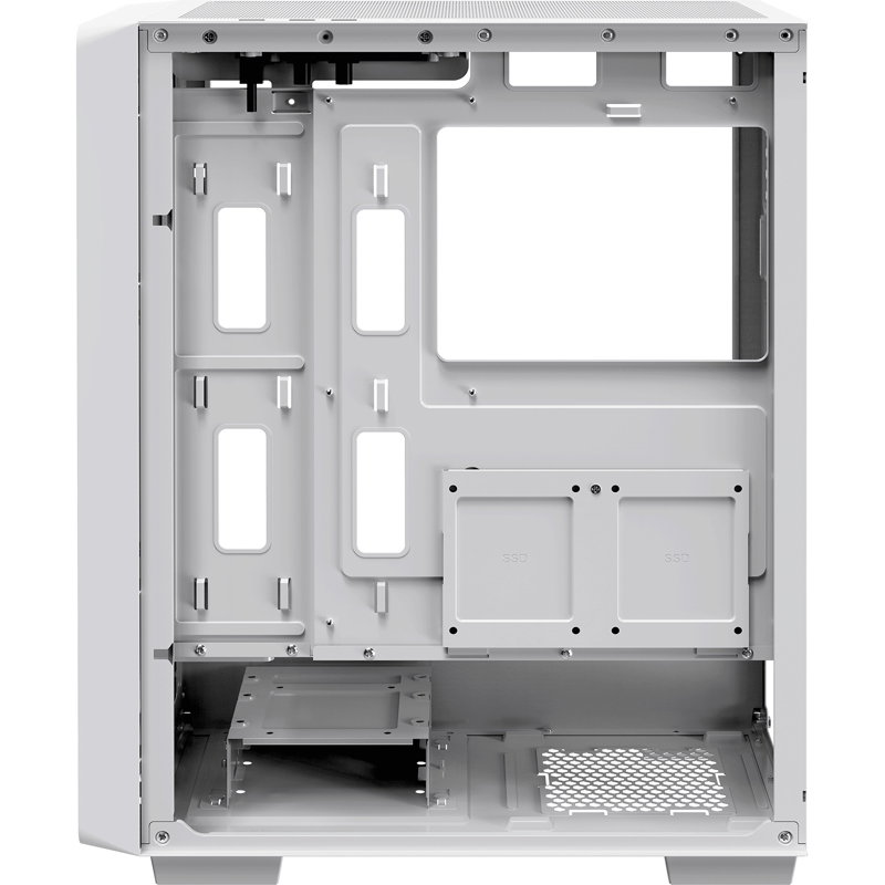 Корпус Ocypus Gamma C60 WH, Midi-Tower, TG, no fans, 1xUSB-A 3.0 + 2xUSB 2.0, ATX, mATX, mITX White