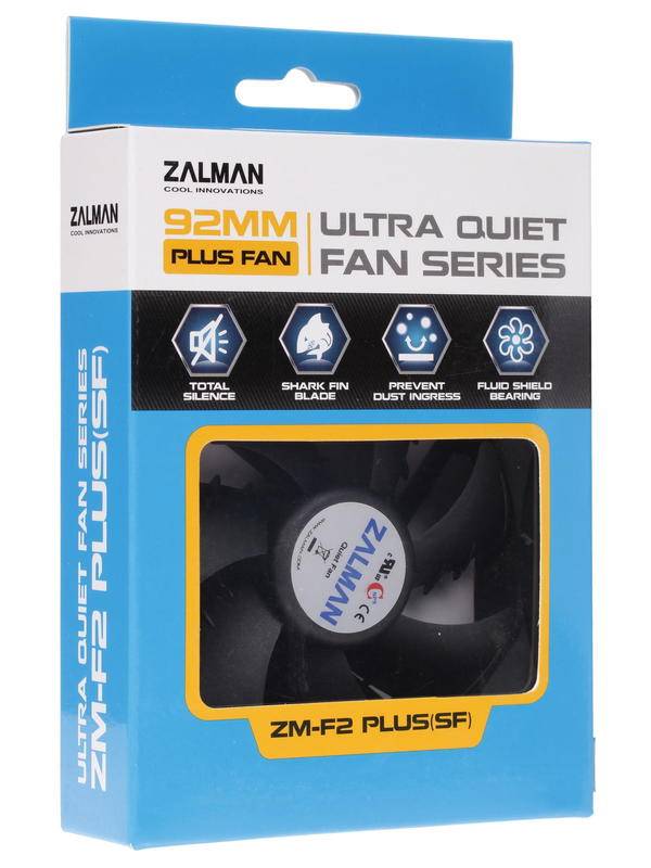 Вентилятор для корпуса Zalman ZM-F2 Plus (SF) 90х90x25 черный 3-pin 23дБ Ret