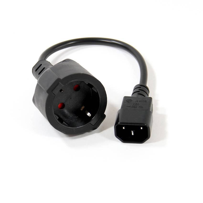 Кабель-переходник UPS->розетка VCOM (IE-320 C14 to Socket Type-F) 3Gx0,75мм VDE <CE002>