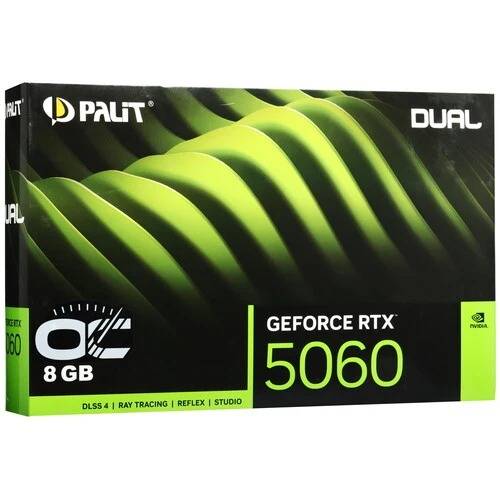 Видеокарта Palit PCI-E 5.0 PA-RTX5060 DUAL OC NVIDIA GeForce RTX 5060 8Gb 128bit GDDR7 2280/28000 HD