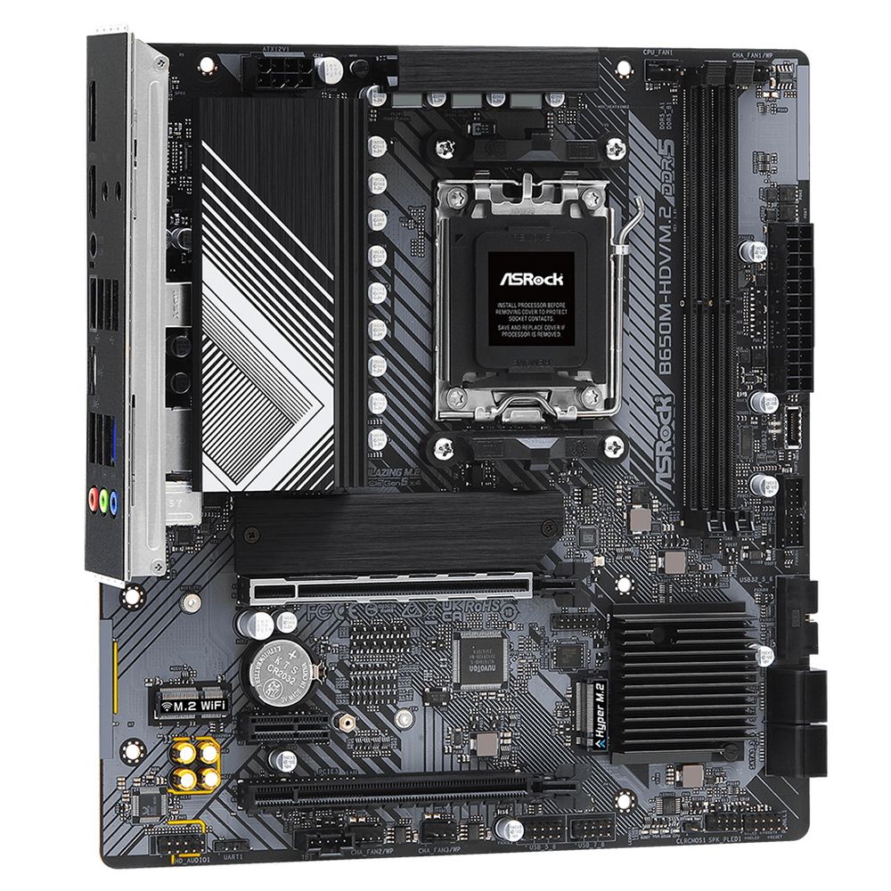 Материнская плата Asrock B650M-HDV/M.2 Socket AM5 AMD B650 2xDDR5 mATX AC`97 8ch(7.1) 2.5Gg RAID+HDM