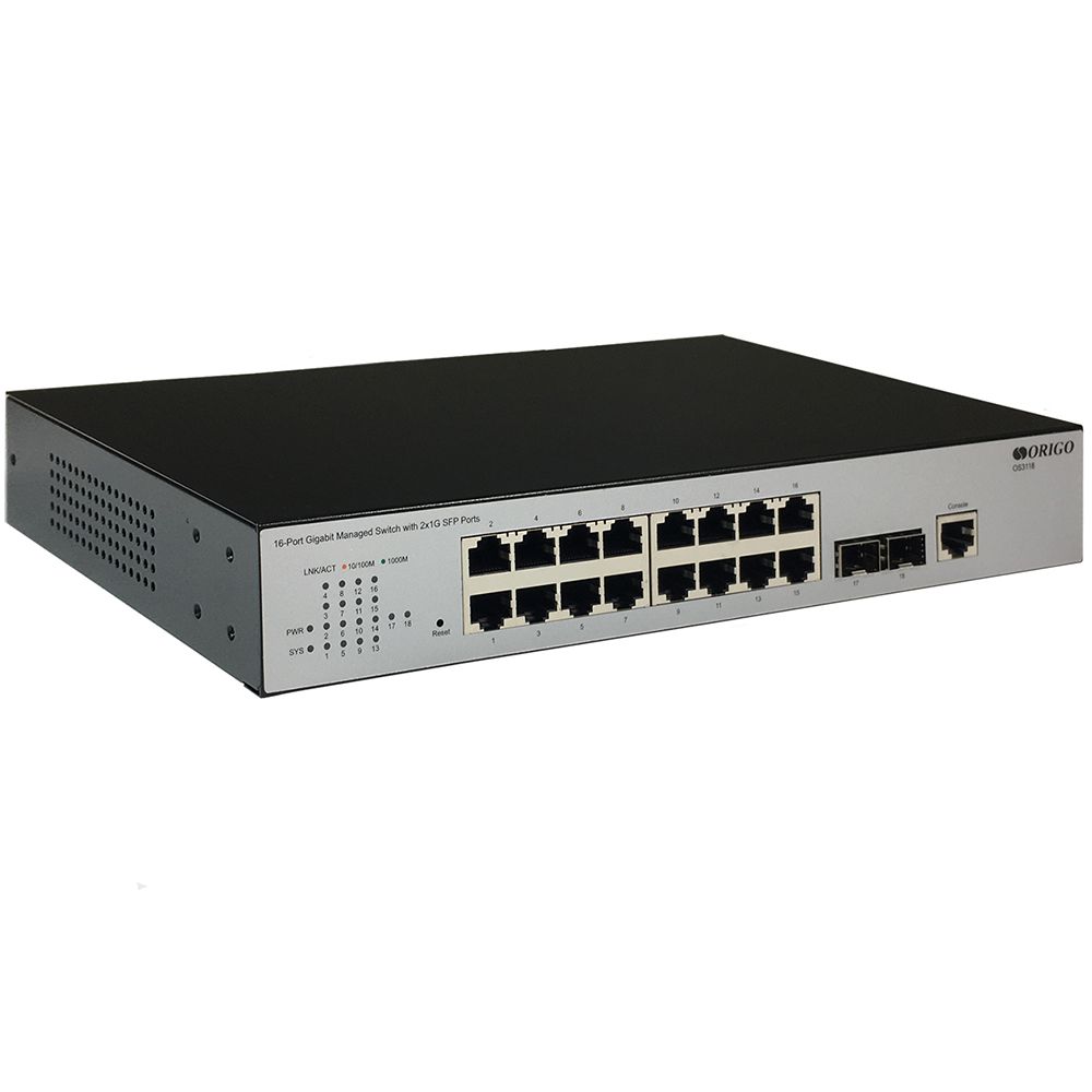 Коммутатор Origo OS3118 OS3118/A2A (L2) 16x1Гбит/с 2SFP управляемый