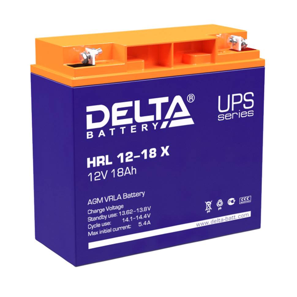 Аккумуляторная батарея Delta Аккумуляторная батарея для ИБП HRL 12-18 X (12V/18Ah)