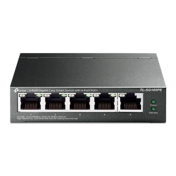 Коммутатор TP-Link TL-SG105PE (L2) 5x1Гбит/с 4PoE+ 65W управляемый
