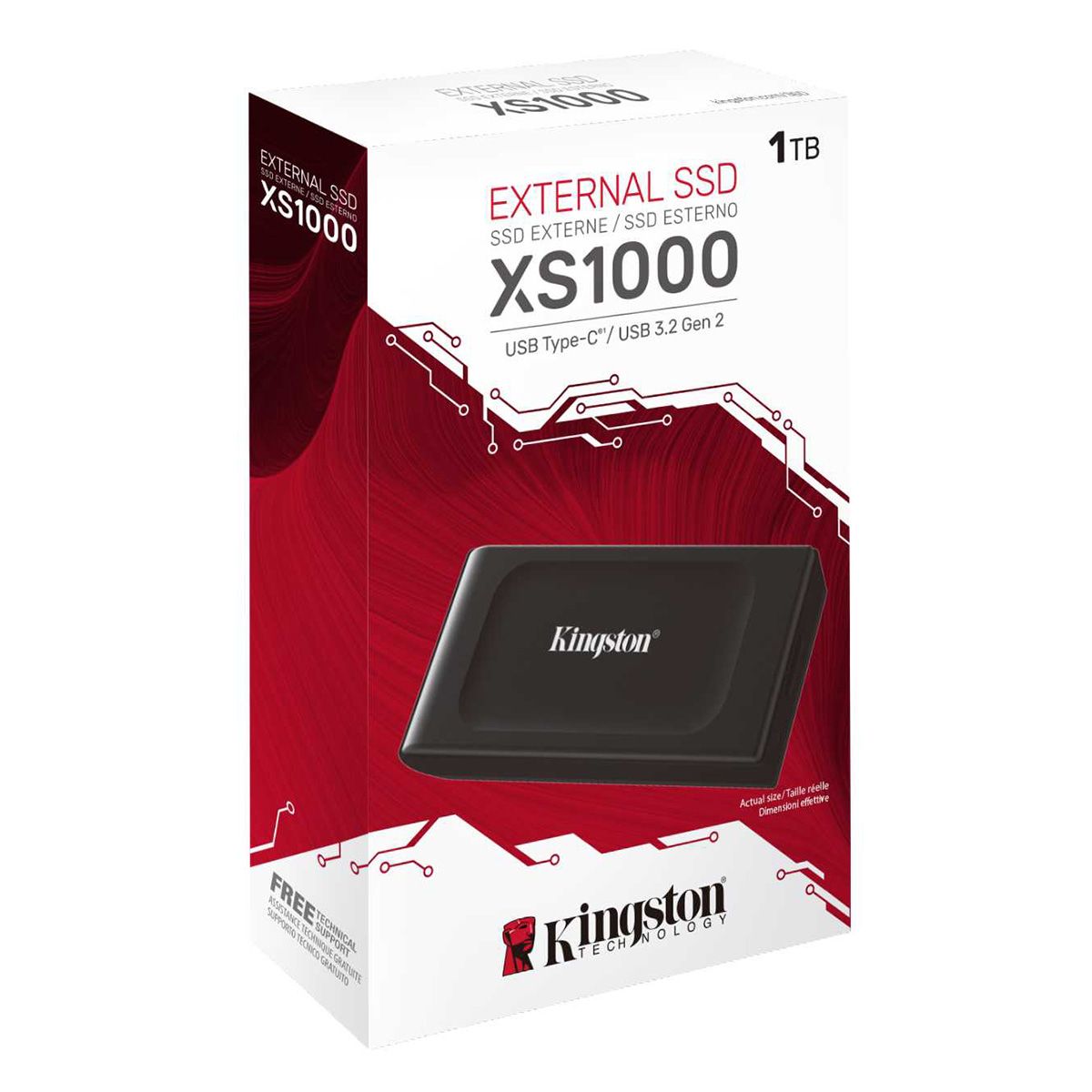 Твердотельный накопитель SSD Kingston 1TB XS1000 Series SXS1000/1000G USB3.2 Gen2, Type-C, up to 105