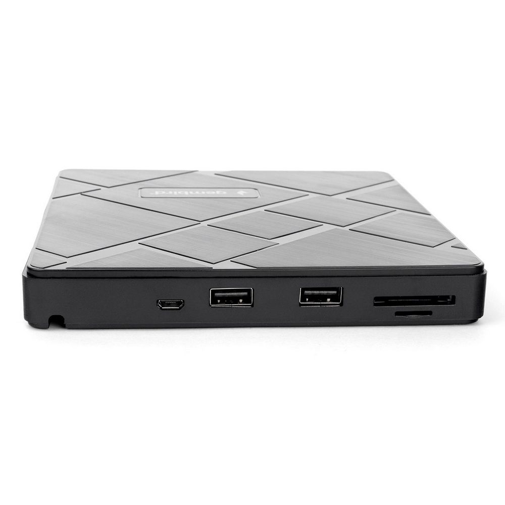 Внешний DVD-привод Gembird DVD-USB-04 USB 3.0 со встроенным кардридером и хабом пластик, черный (271