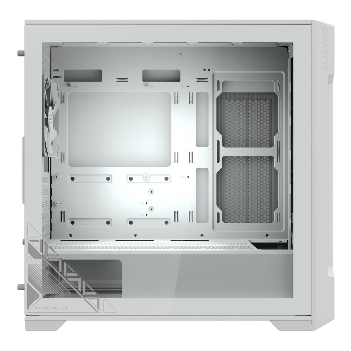 Корпус для ПК Gigabyte C102GI Glass Ice (White) MidTower, mATX, USB3.0 x2, Audio I/O, GPU:410mm, Whi