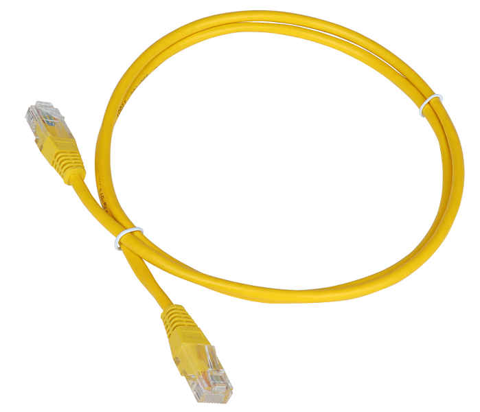 Патч-корд Патч-корд TWT UTP кат.5e, с заливными колпачками, 1.5 м, желтый