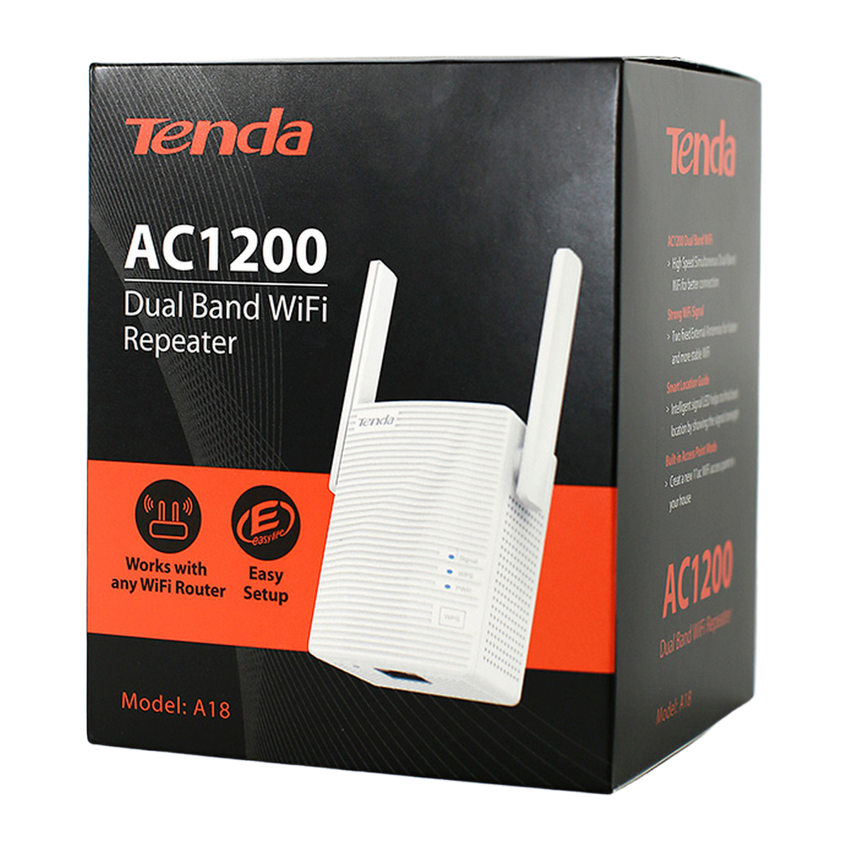 Повторитель беспроводного сигнала Tenda A18 AC1200 Wi-Fi белый