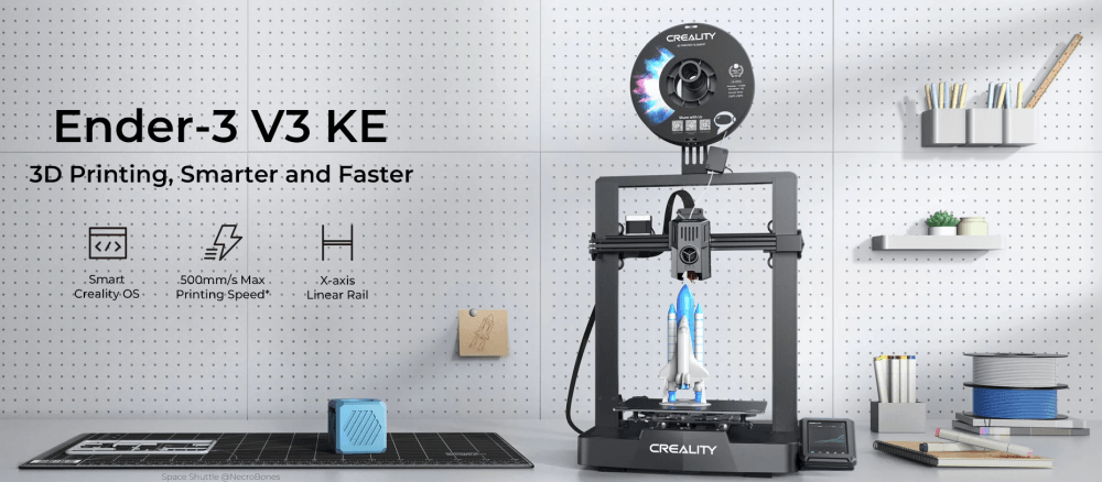 3D принтер Creality Ender-3 V3 KE, размер печати 220x220x240mm, FDM, PLA/ABS/TPU(95A)/PETG/ASA, max 
