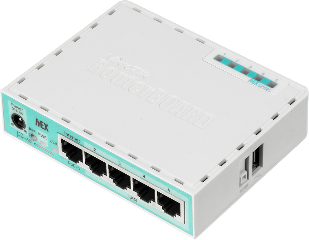 Маршрутизатор MIKROTIK RB750Gr3 hEX Router. 5x Ethernet 10/100/1000, USB, PoE {20} (002761)