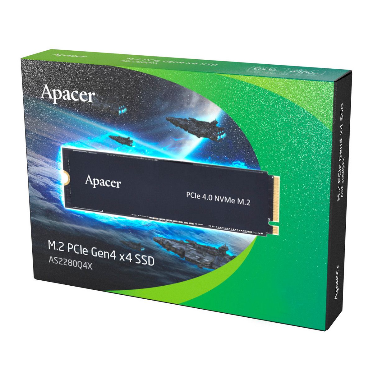 Твердотельный накопитель Apacer SSD AS2280Q4X 1TB M.2 2280 PCIe Gen4x4, R5000/W4400 Mb/s, 3D NAND, M