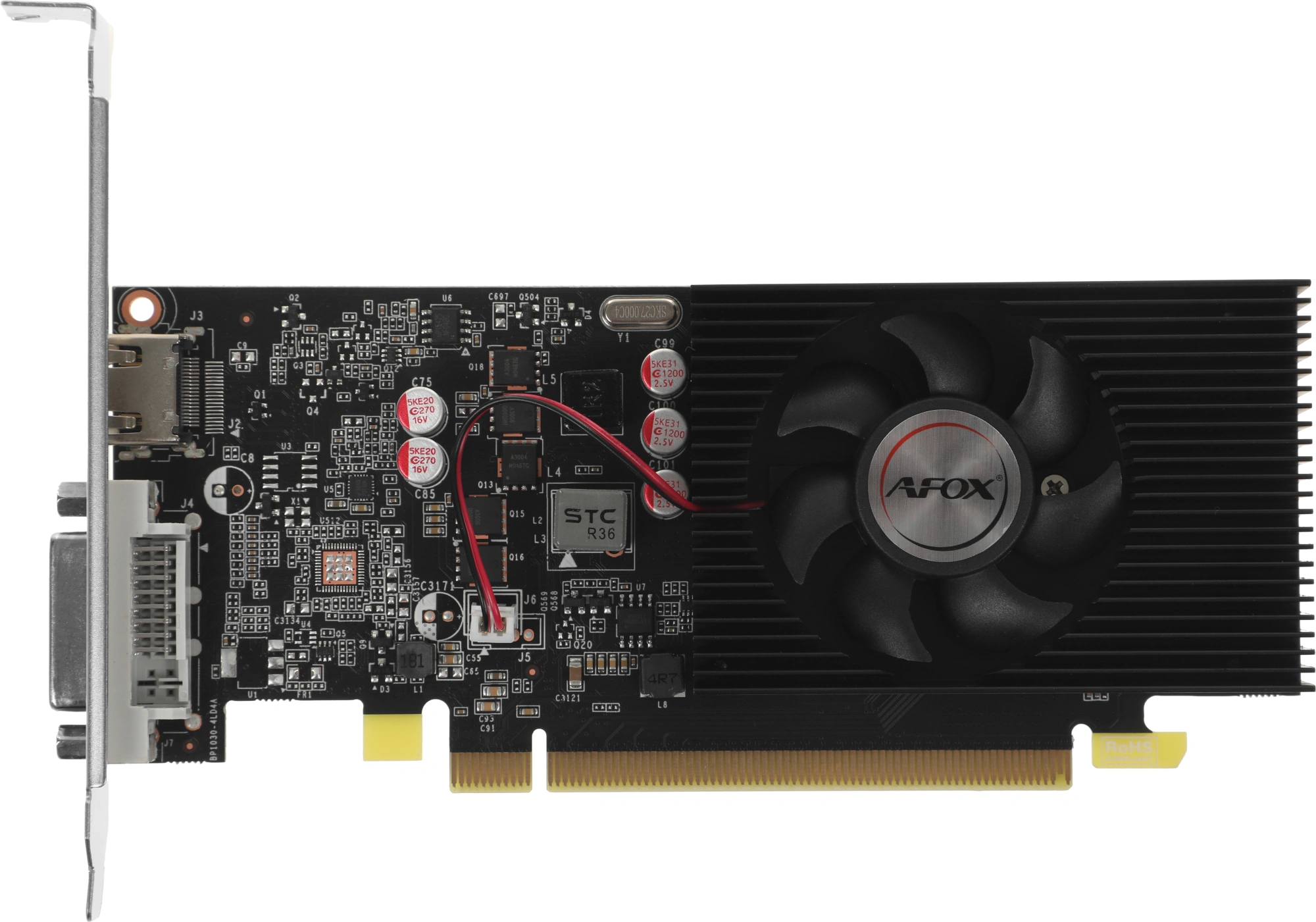 Видеокарта Afox PCI-E 3.0 AF1030-4096D4L5 NVIDIA GeForce GT 1030 4Gb 64bit GDDR4 1152/2100 DVIx1 HDM