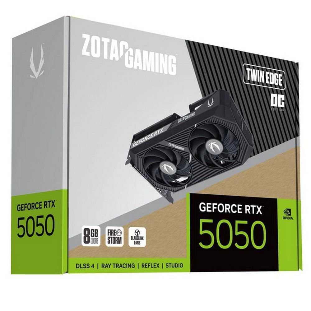 Видеокарта Zotac PCI-E 5.0 RTX 5050 TWIN EDGE OC NVIDIA GeForce RTX 5050 8Gb 128bit GDDR6 2602/20000